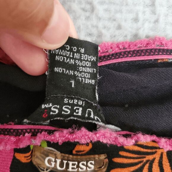 Y2K Guess Women's USA Made Printed Mesh Removal Straps Mini Dress Large - Picture 6 of 9